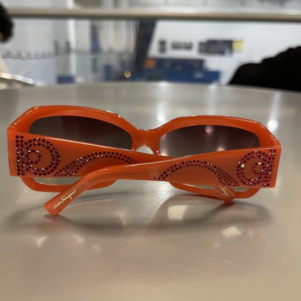 Salvatore Ferragamo orange sunglasses pre-owned in excellent condition